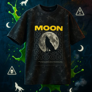Oversized acid washed tees "MOON" – Wild. Raw.
